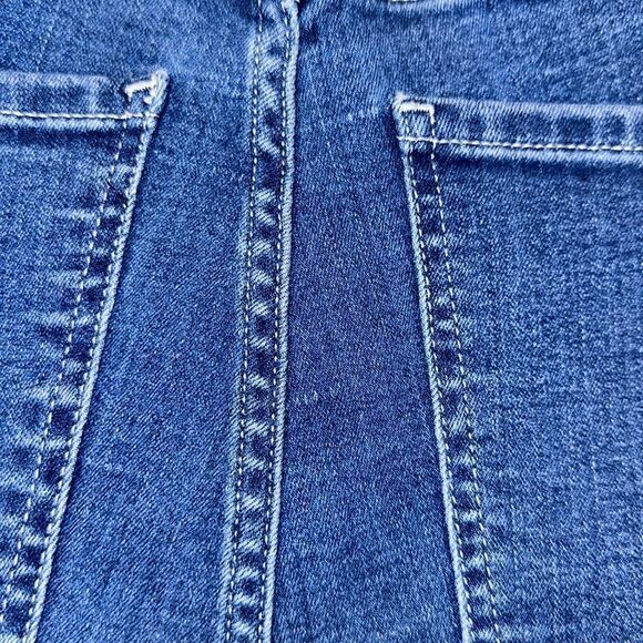 EXPRESS 12R Bell Flare High Rise Front Seam Medium Wash Blue Jeans - Picture 16 of 16